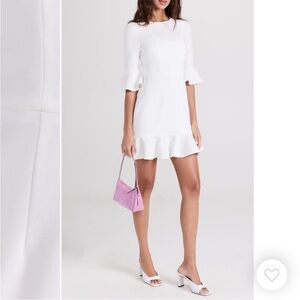 Black Halo Brooklyn White Ruffle Mini Dress